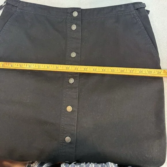 RALPH LAUREN JEANS CO VTG BLACK‎ DENIM BUTTON UP MIDI SKIRT SZ 12 Classic, Retro - Picture 10 of 12